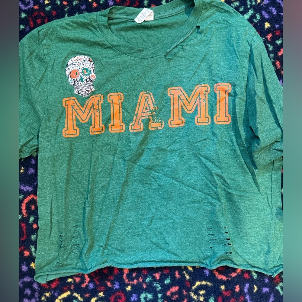 University of Miami Green Cropped Top - CUSTOM MEDIUM